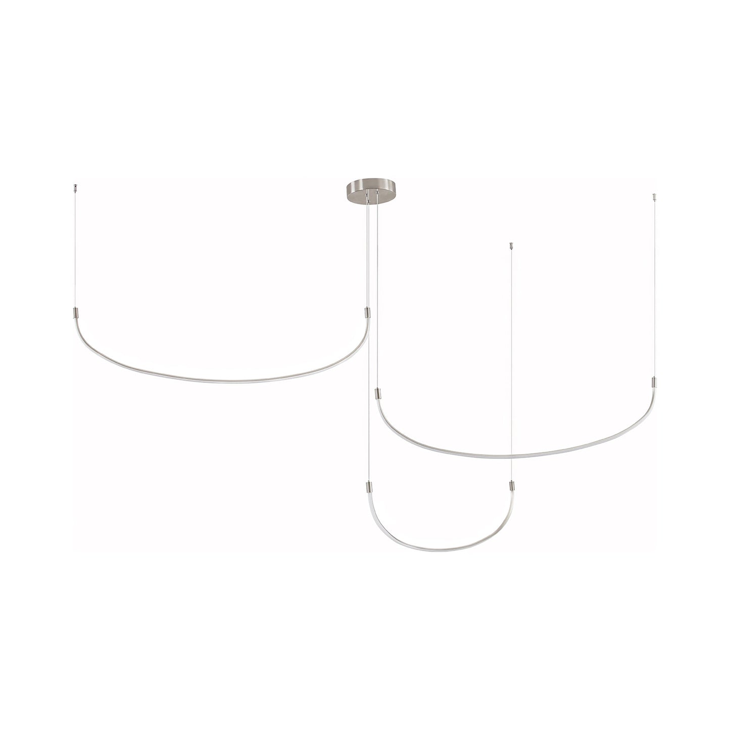 Talis LED Multi Light Pendant Light in Brushed Nickel (3-Illumination Bar) (90.25-Inch).