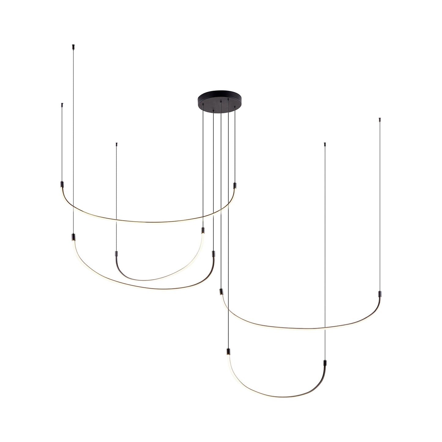 Talis LED Multi Light Pendant Light in Black (5-Illumination Bar) (90.25-Inch).