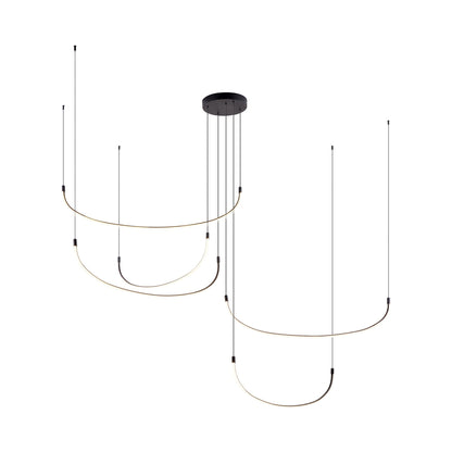 Talis LED Multi Light Pendant Light in Black (5-Illumination Bar) (90.25-Inch).