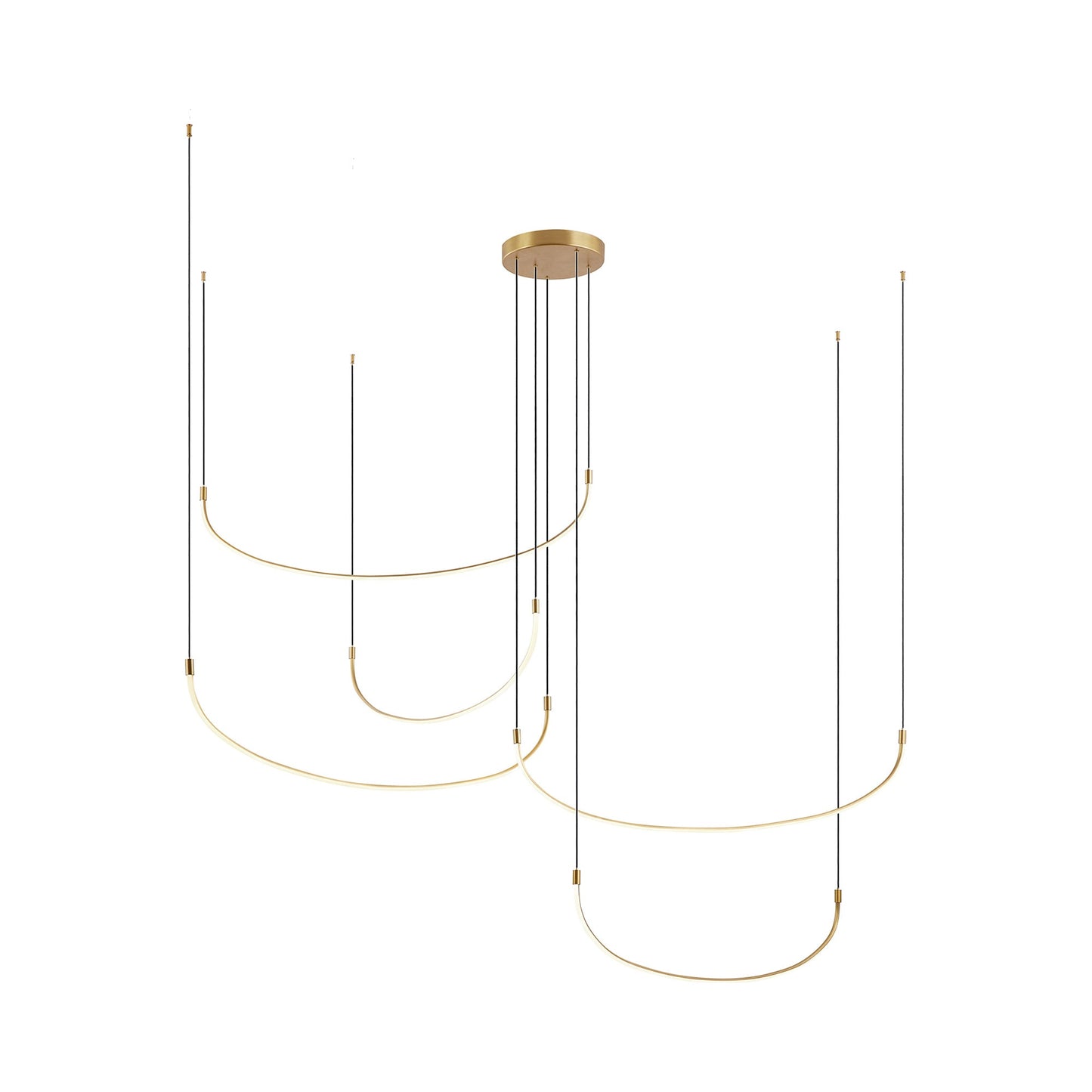 Talis LED Multi Light Pendant Light in Brushed Gold (5-Illumination Bar) (90.25-Inch).