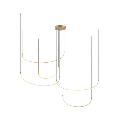 Talis LED Multi Light Pendant Light in Brushed Gold (5-Illumination Bar) (90.25-Inch).