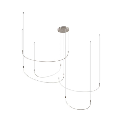 Talis LED Multi Light Pendant Light in Brushed Nickel (5-Illumination Bar) (90.25-Inch).