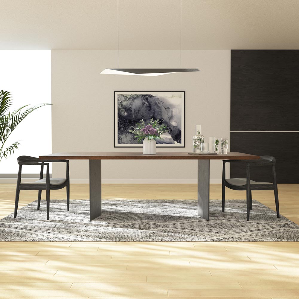 Taro Linear LED Pendant Light in dining room.