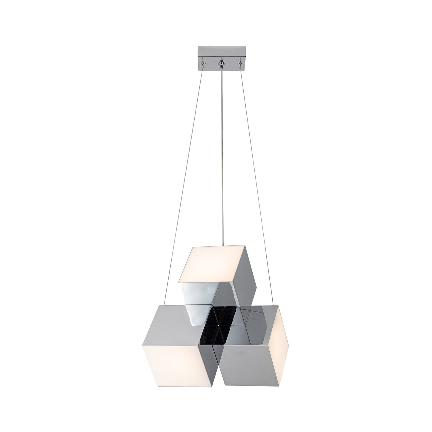 Tetra LED Pendant Light in Chrome.