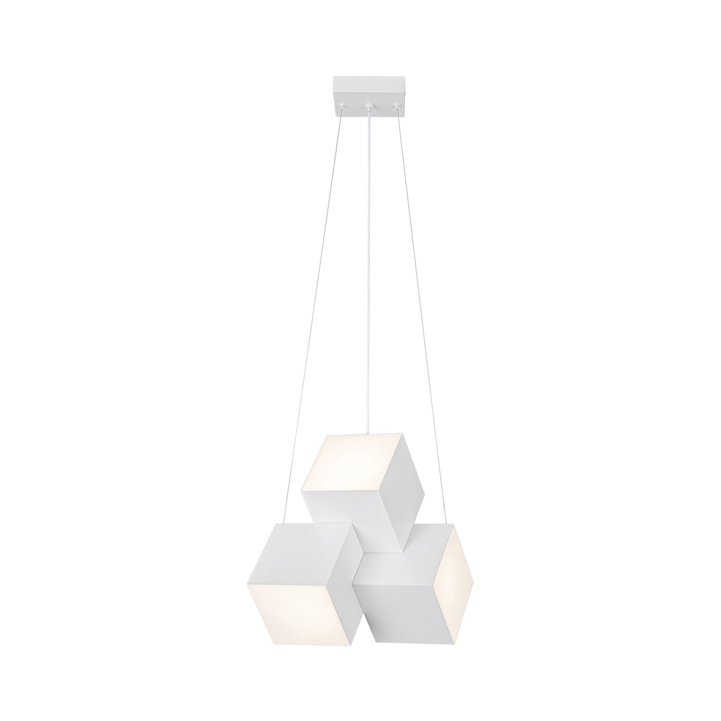 Tetra LED Pendant Light in White.