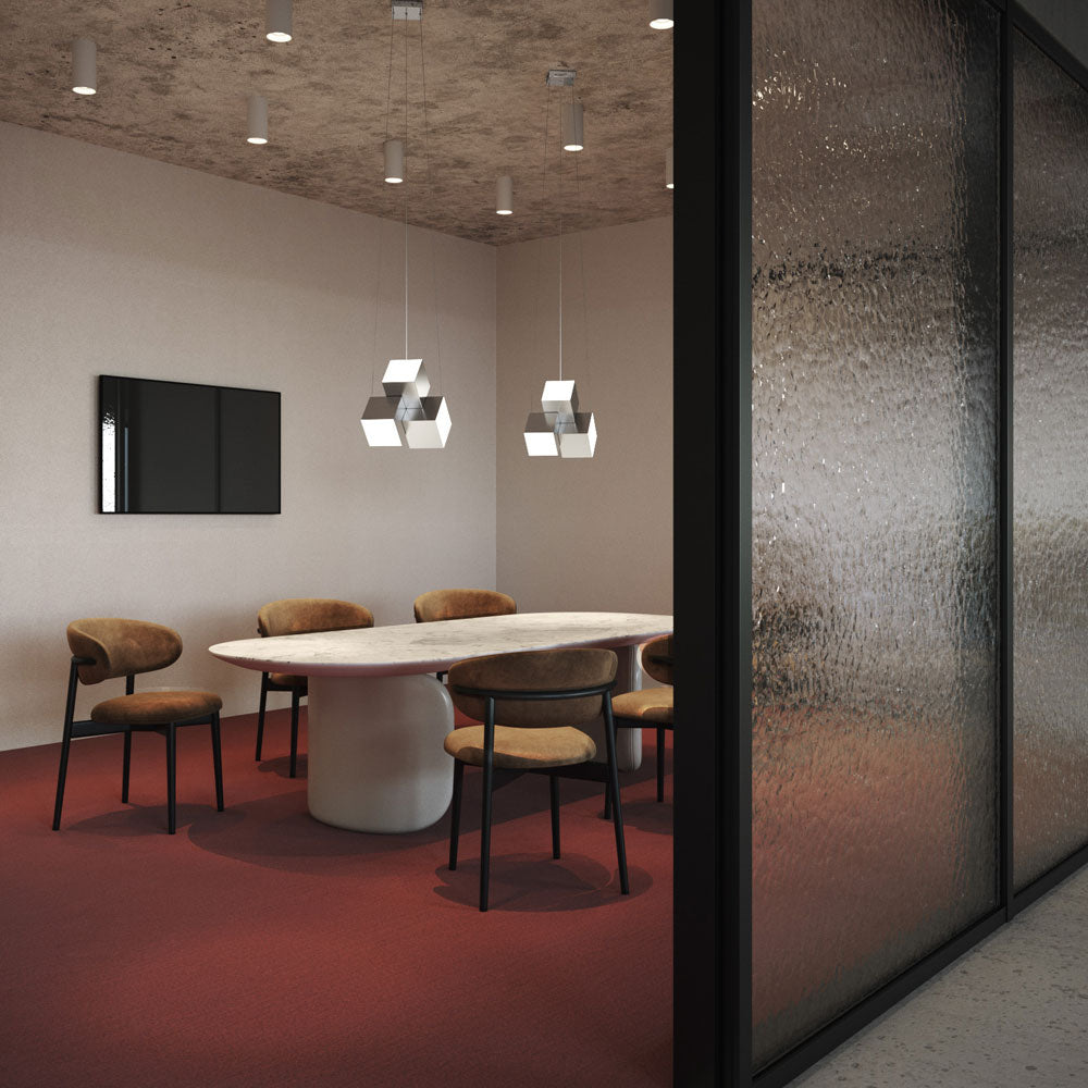 Tetra LED Pendant Light in living room.
