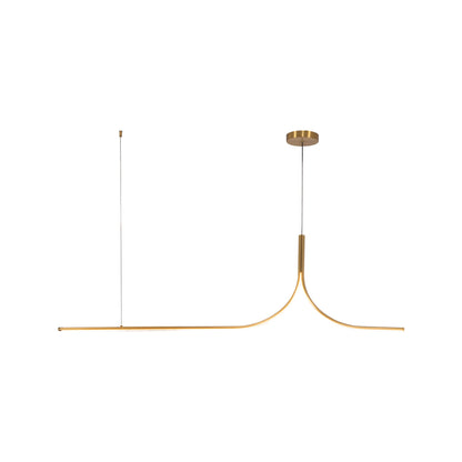 Thread Linear LED Pendant Light in Brushed Gold (Small/120V-277V).