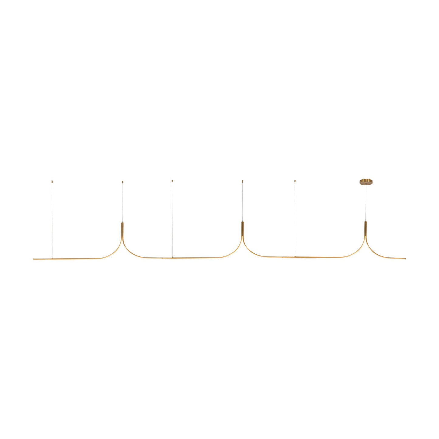 Thread Linear LED Pendant Light in Brushed Gold (Large/120V-277V).