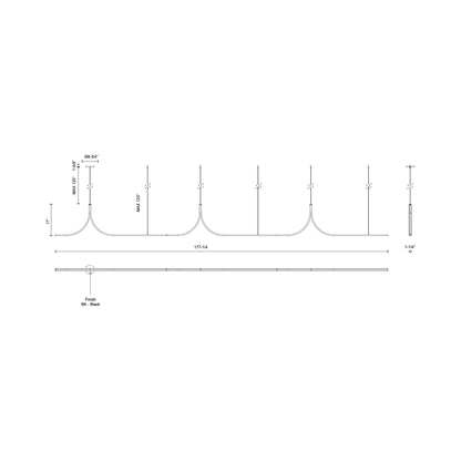 Thread Linear LED Pendant Light - line drawing.