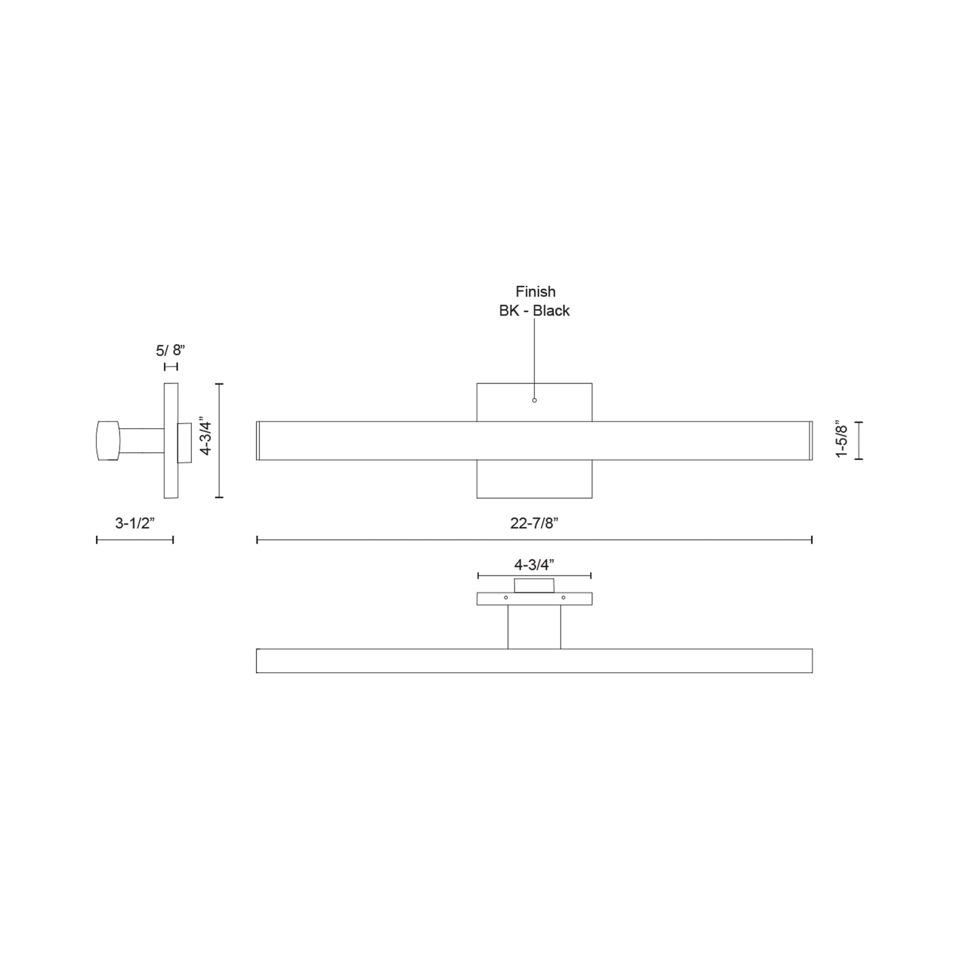 Tila LED Bath Vanity Light - line drawing.