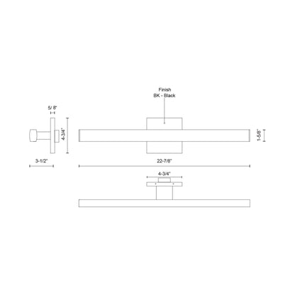 Tila LED Bath Vanity Light - line drawing.