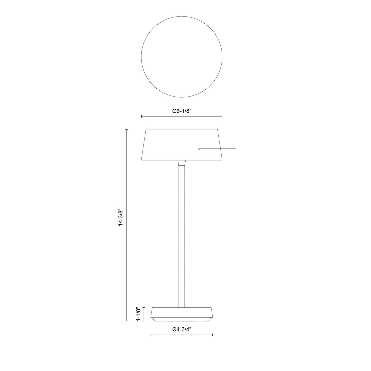 Tindra LED Table Lamp - line drawing.
