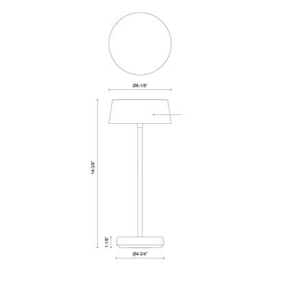 Tindra LED Table Lamp - line drawing.