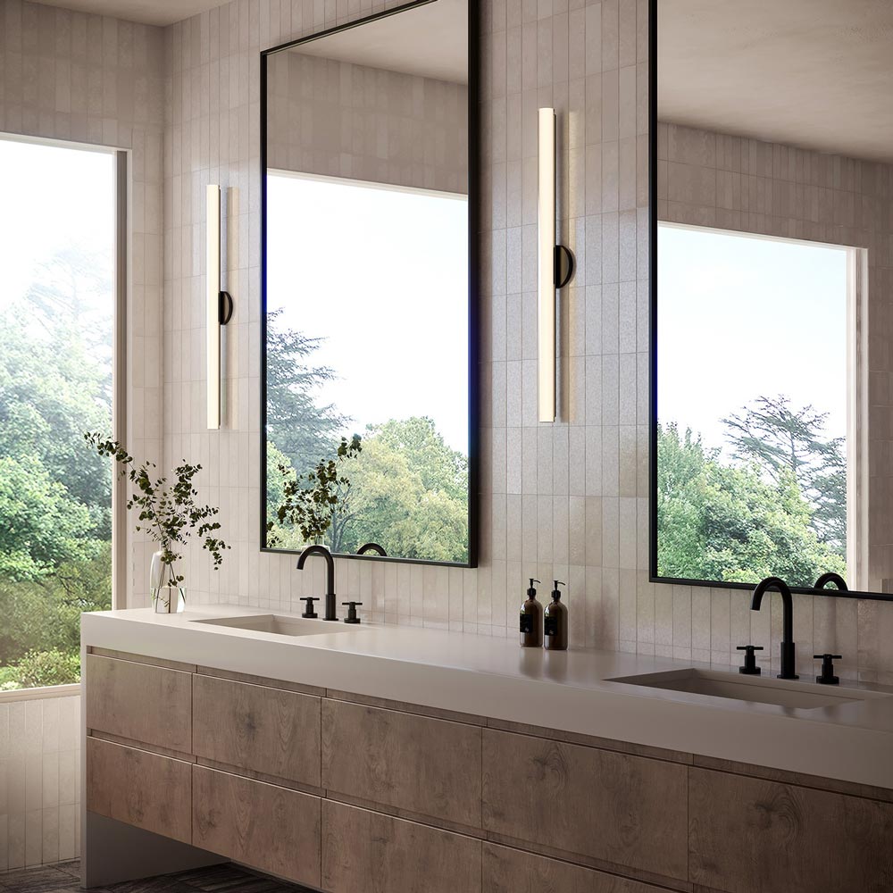 Tole LED Bath Wall Light in bathroom.