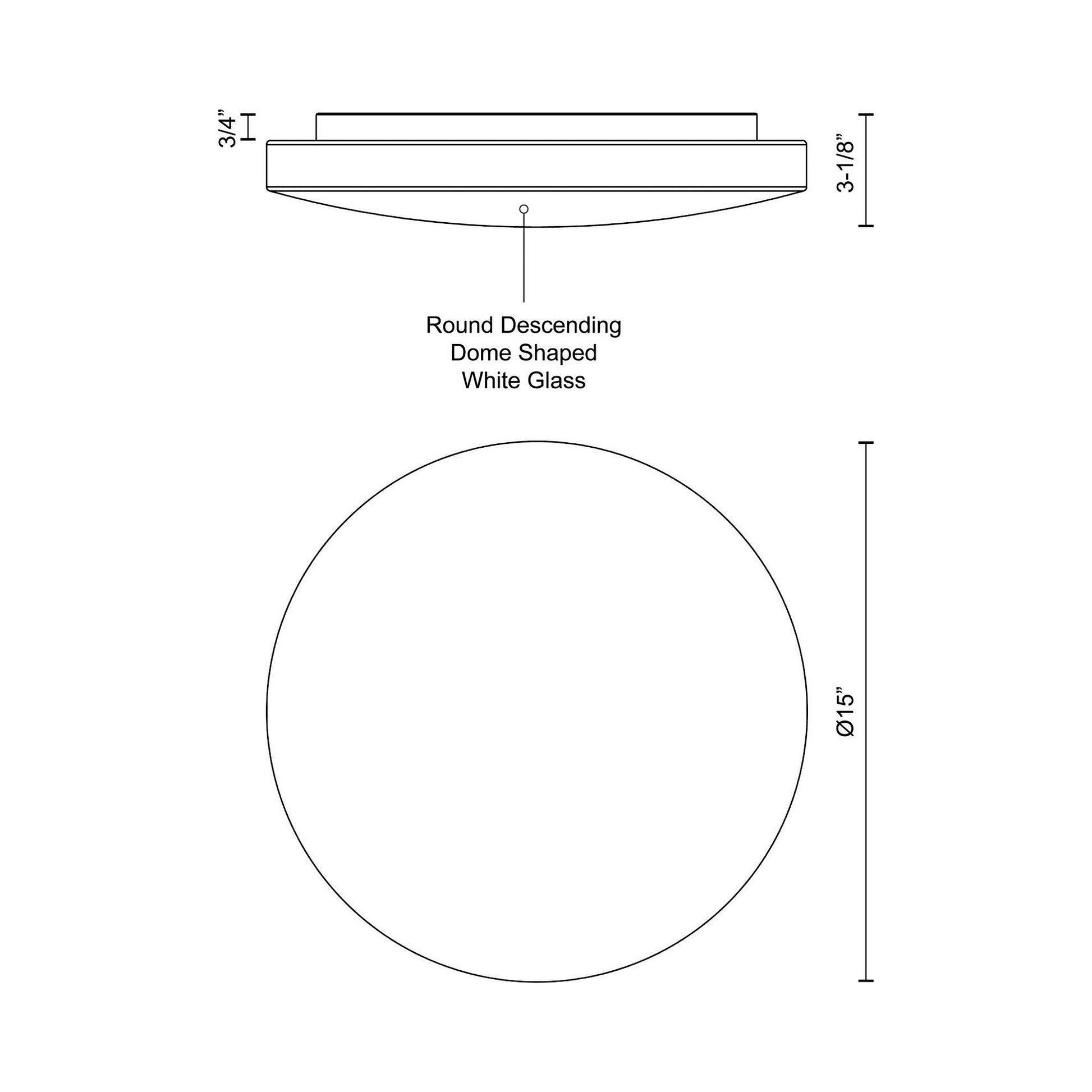 Trafalgar LED Flush Mount Ceiling Light - line drawing.