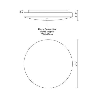 Trafalgar LED Flush Mount Ceiling Light - line drawing.