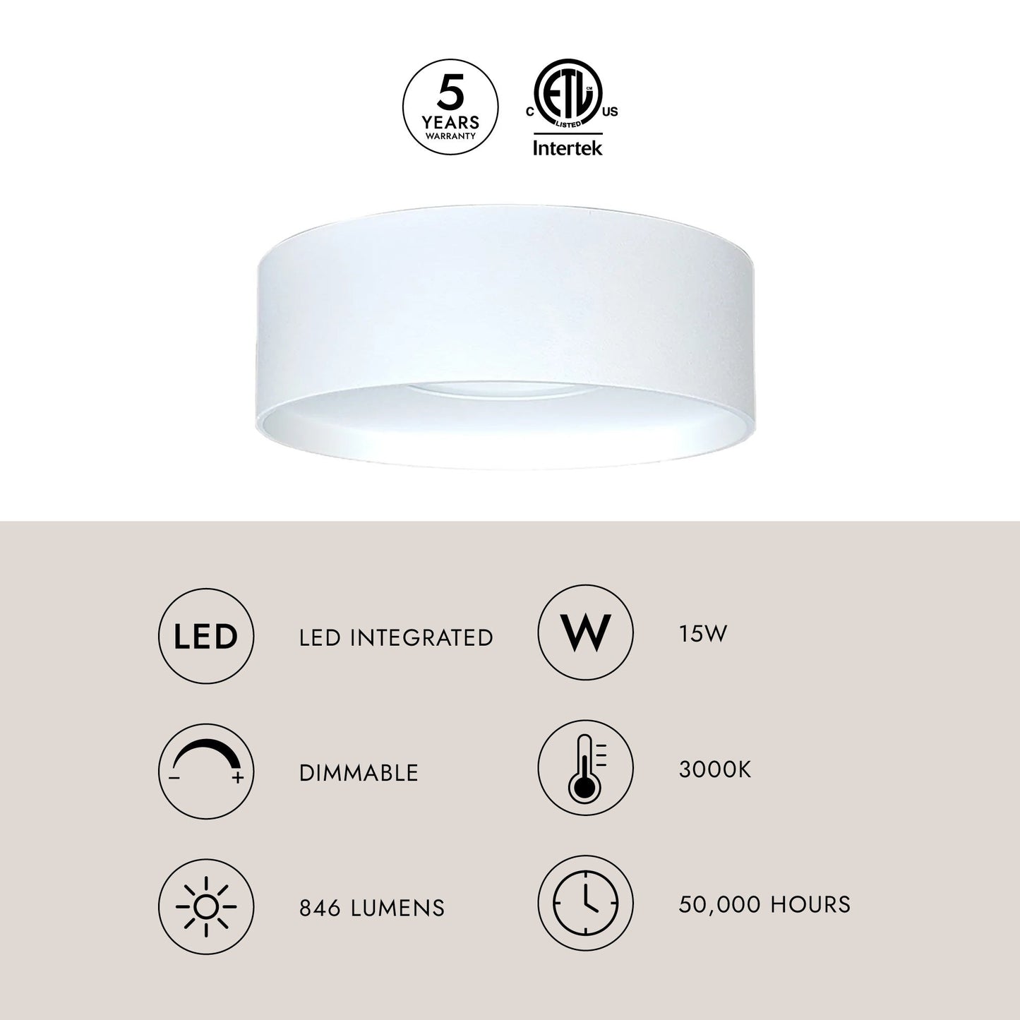 Trenton Outdoor LED Flush Mount Ceiling Light in Detail.