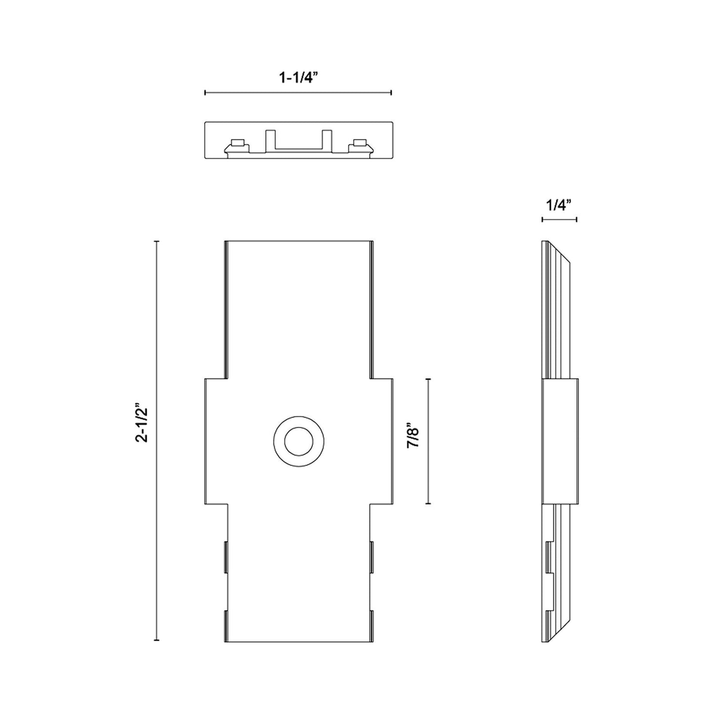 Trilo Track Connector - line drawing.