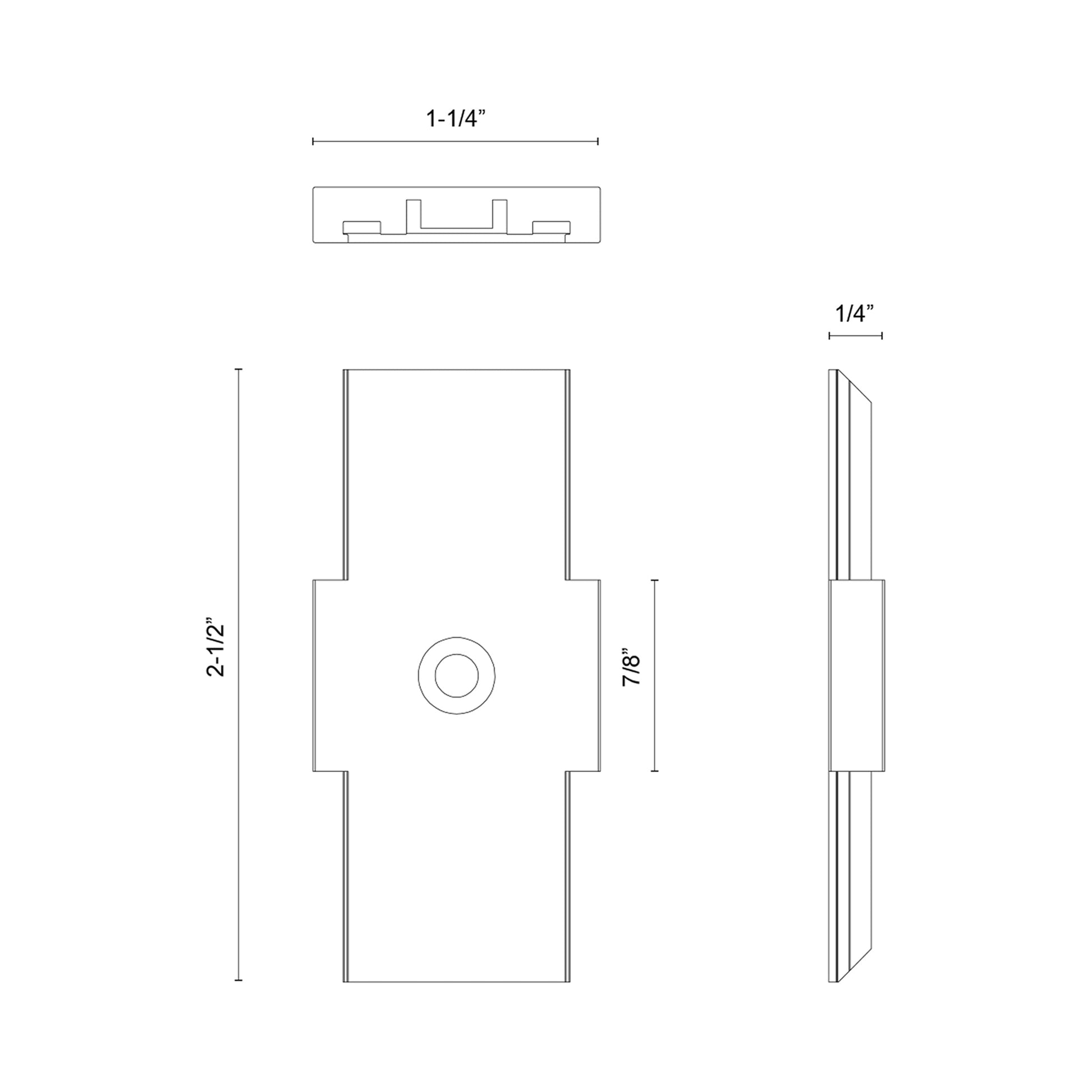 Trilo Track Connector - line drawing.