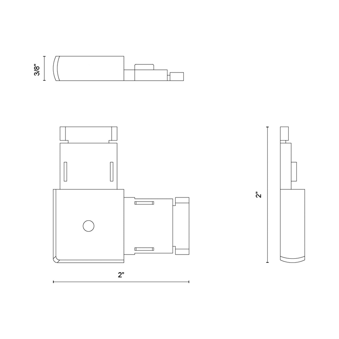 Trilo Track Connector - line drawing.