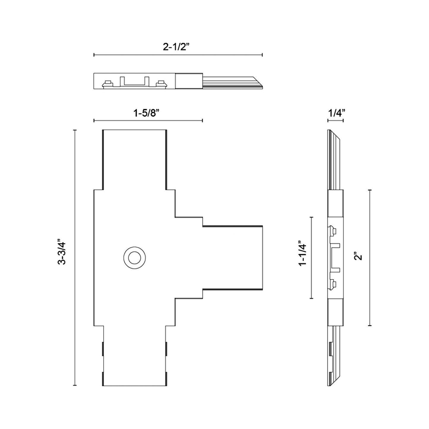 Trilo Track Connector - line drawing.