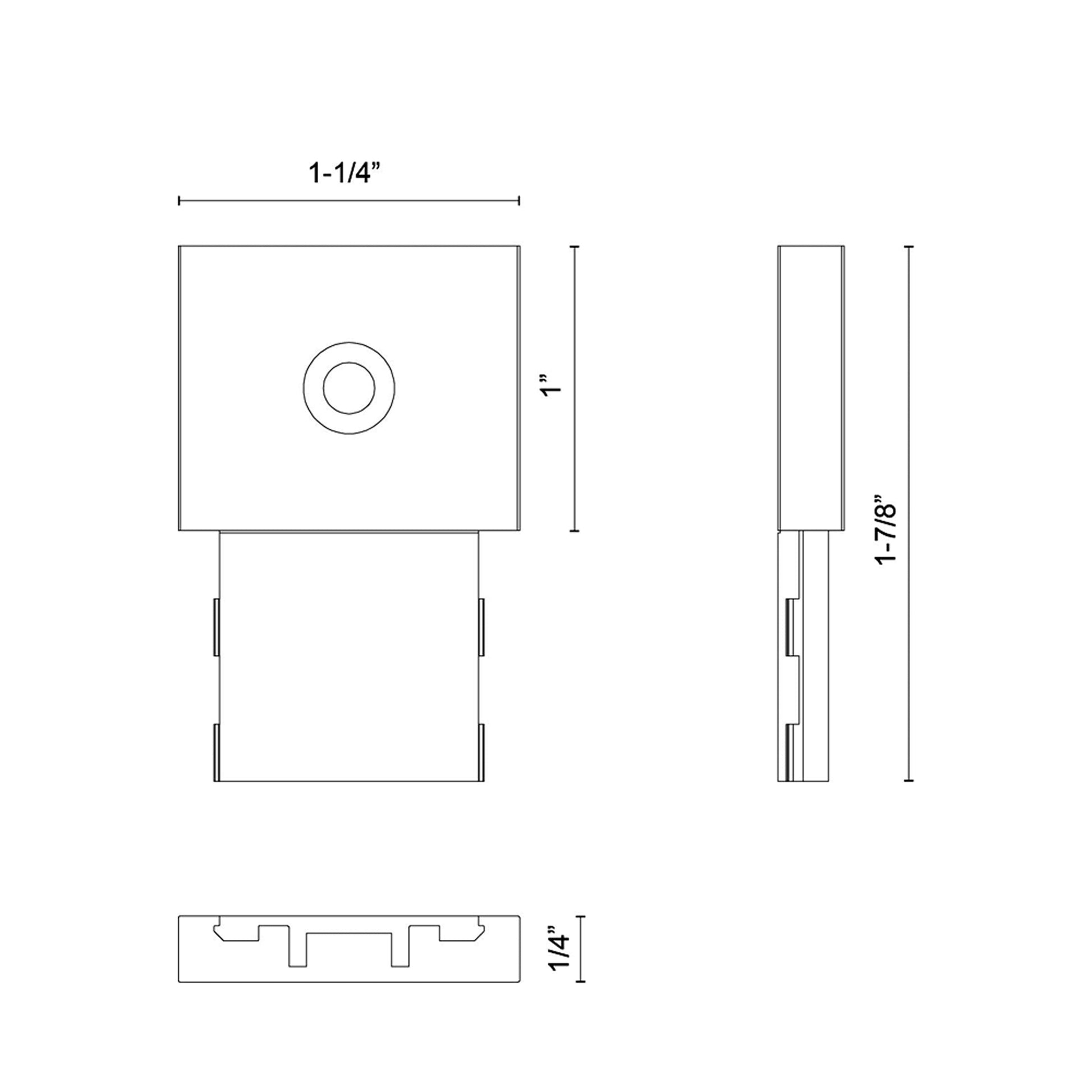 Trilo Track Connector - line drawing.