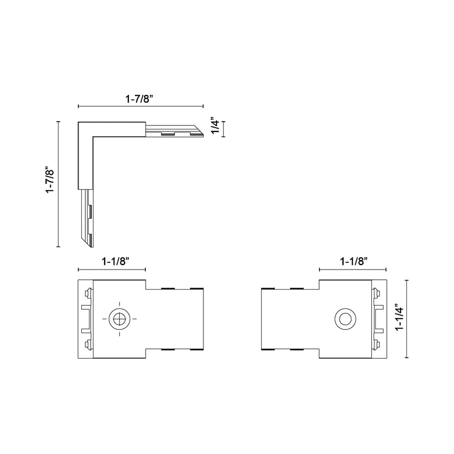 Trilo Track Connector - line drawing.