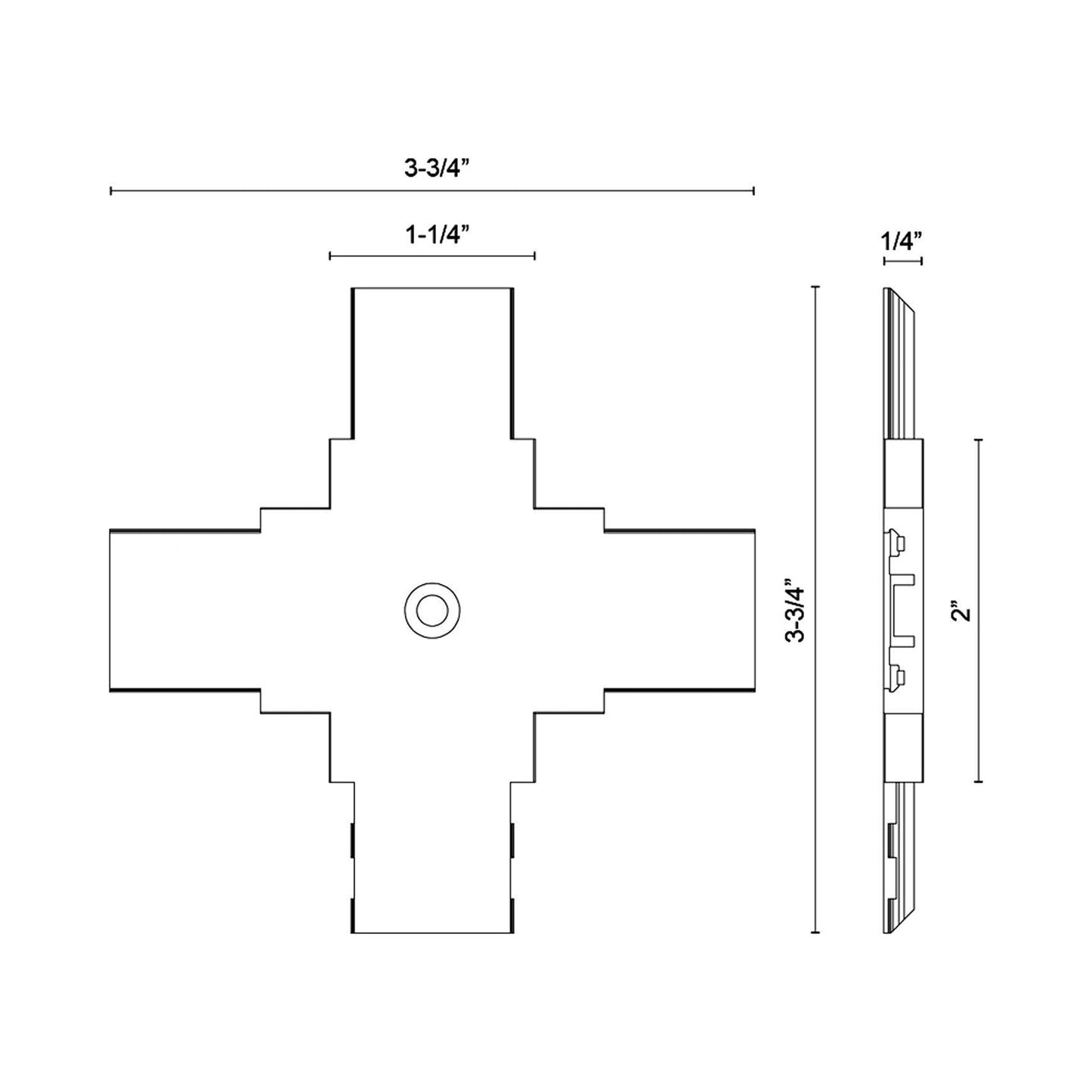 Trilo Track Connector - line drawing.