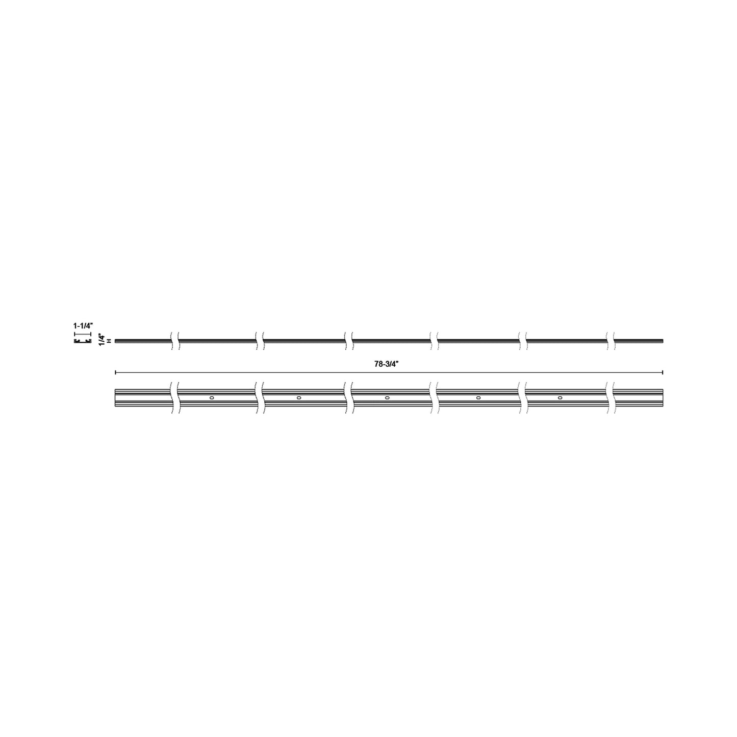 Trilo Track Rail - line drawing.