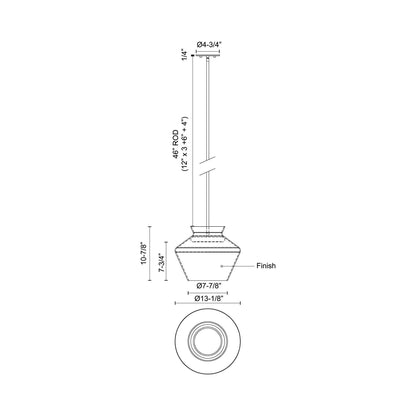 Trinity LED Pendant Light - line drawing.
