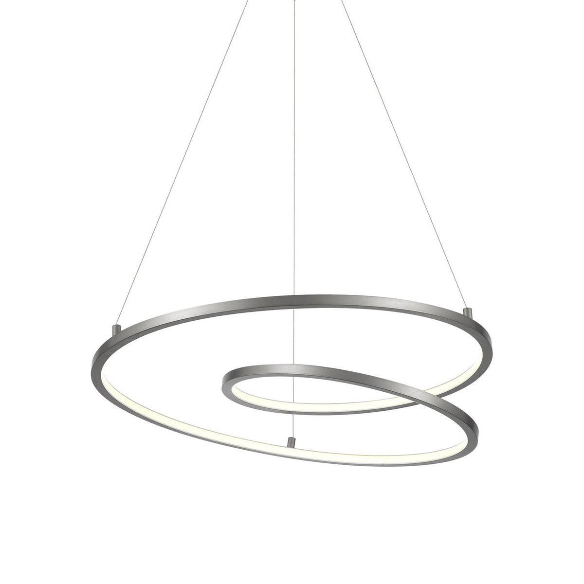 Twist LED Pendant Light in Antique Silver.