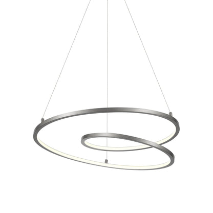 Twist LED Pendant Light in Antique Silver.