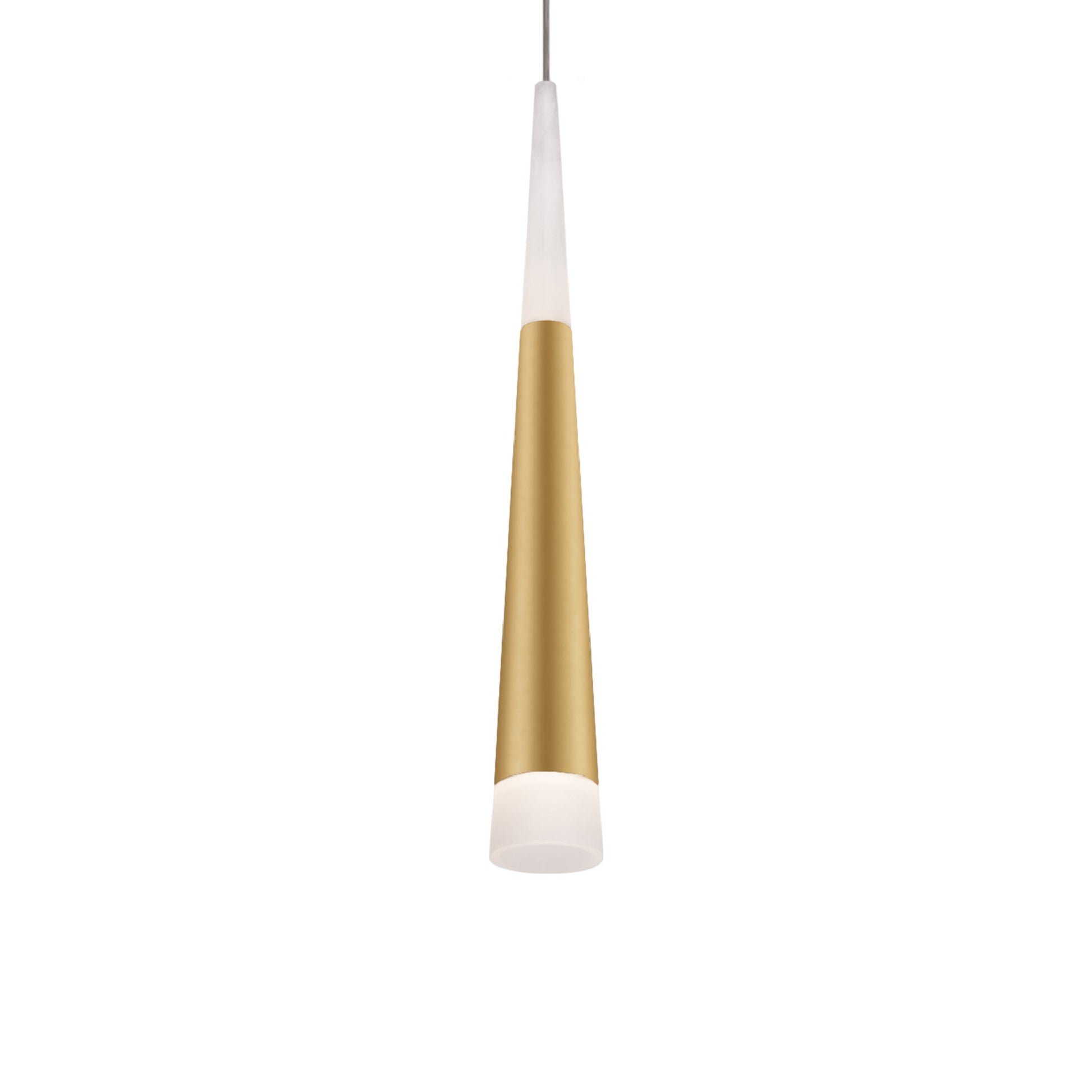 Ultra LED Pendant Light in Brushed Gold.