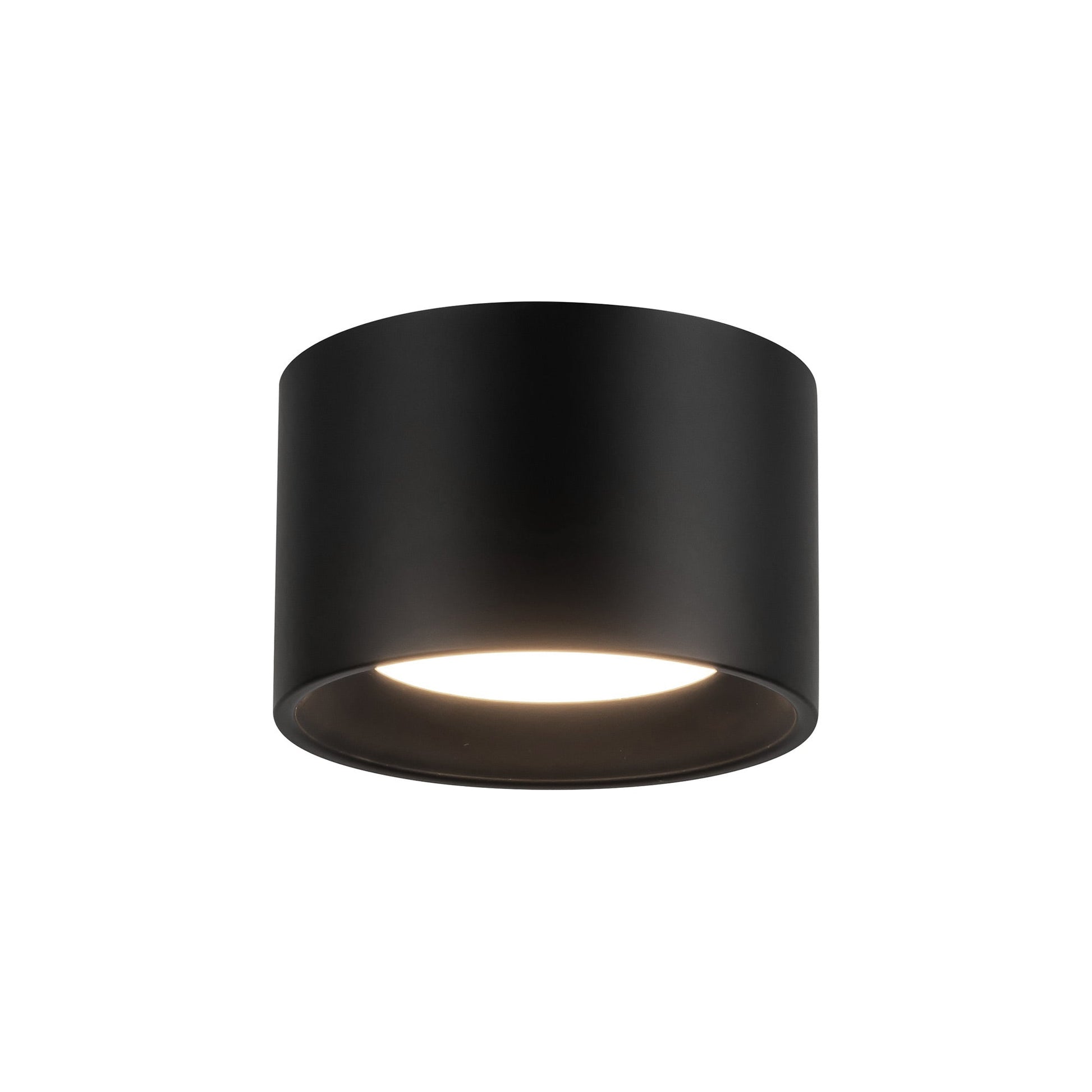 Uma LED Semi Flush Mount Ceiling Light in Black (5.5-Inch/3.5-Inch).