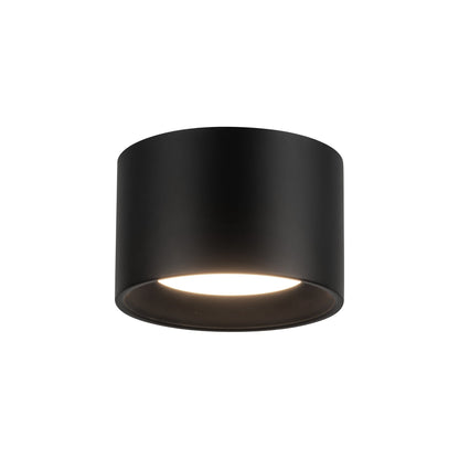 Uma LED Semi Flush Mount Ceiling Light in Black (5.5-Inch/3.5-Inch).