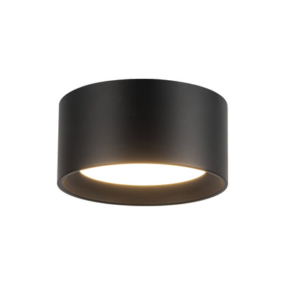Uma LED Semi Flush Mount Ceiling Light in Black (7.25-Inch/3.5-Inch).