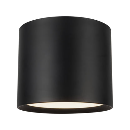 Uma LED Semi Flush Mount Ceiling Light in Black (12-Inch/10-Inch).