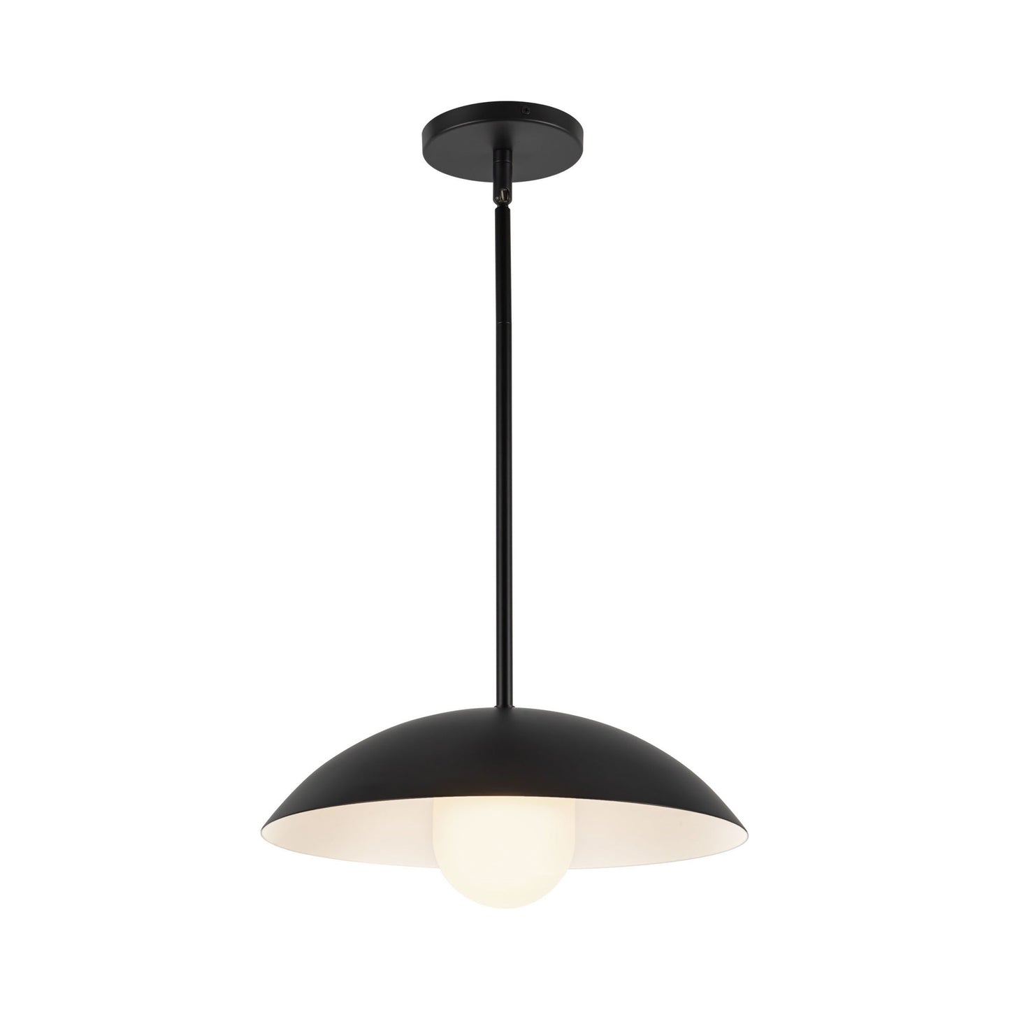 Umbra Pendant Light in Black/Opal Glass.