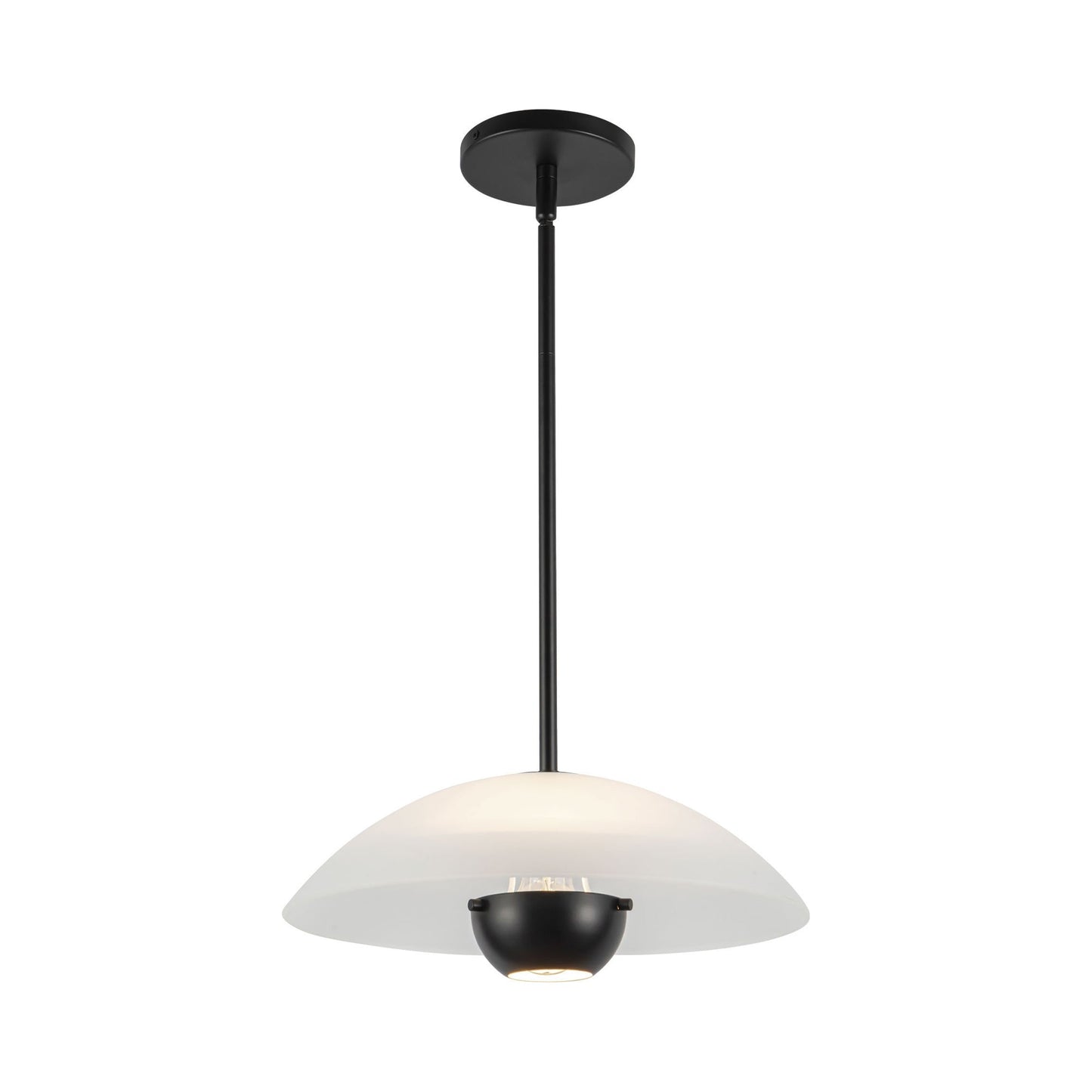 Umbra Pendant Light in Opal Glass/Black.