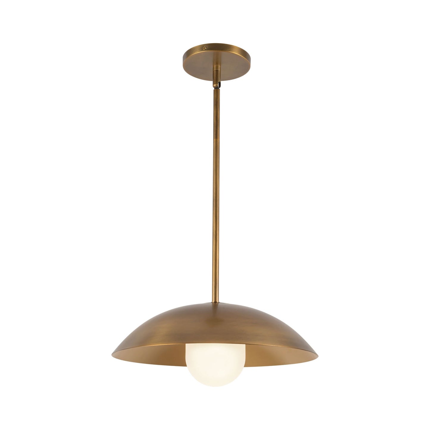 Umbra Pendant Light in Vintage Brass/Opal Glass.