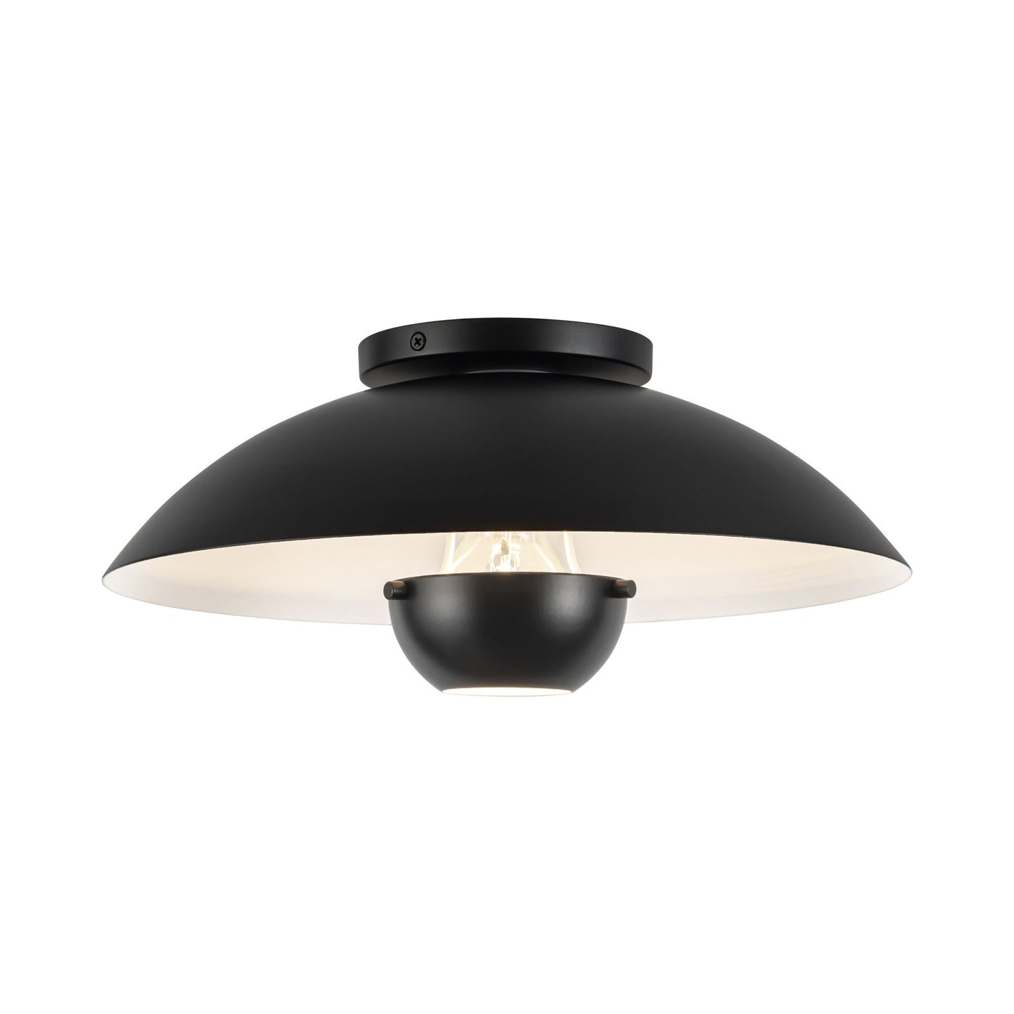 Umbra Semi Flush Mount Ceiling Light in Black.