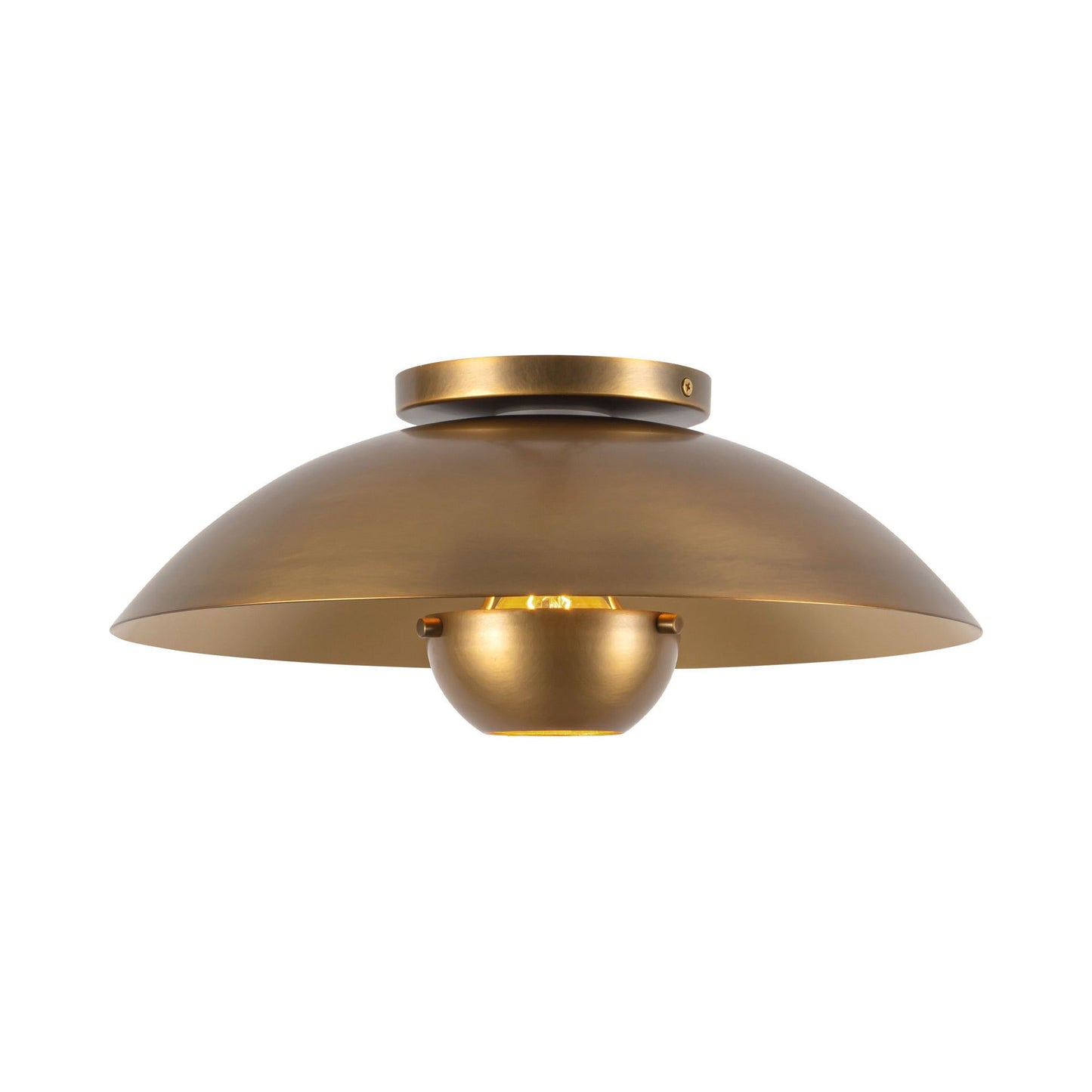 Umbra Semi Flush Mount Ceiling Light in Vintage Brass.