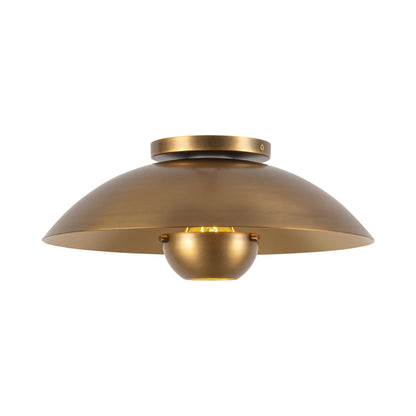 Umbra Semi Flush Mount Ceiling Light in Vintage Brass.