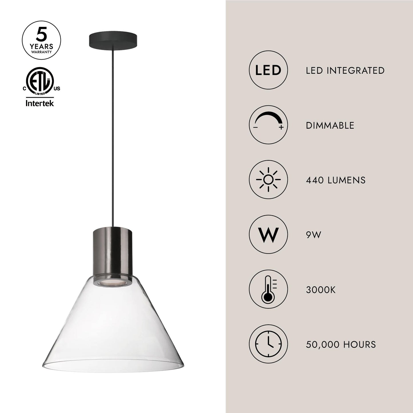 Vanier LED Pendant Light in Detail.