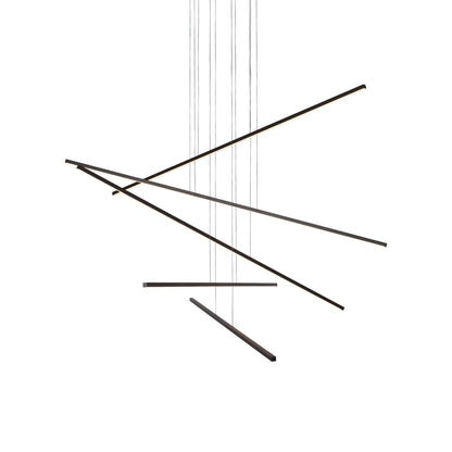 Vega Minor LED Multi Light Pendant Light in Black (5-Bar).