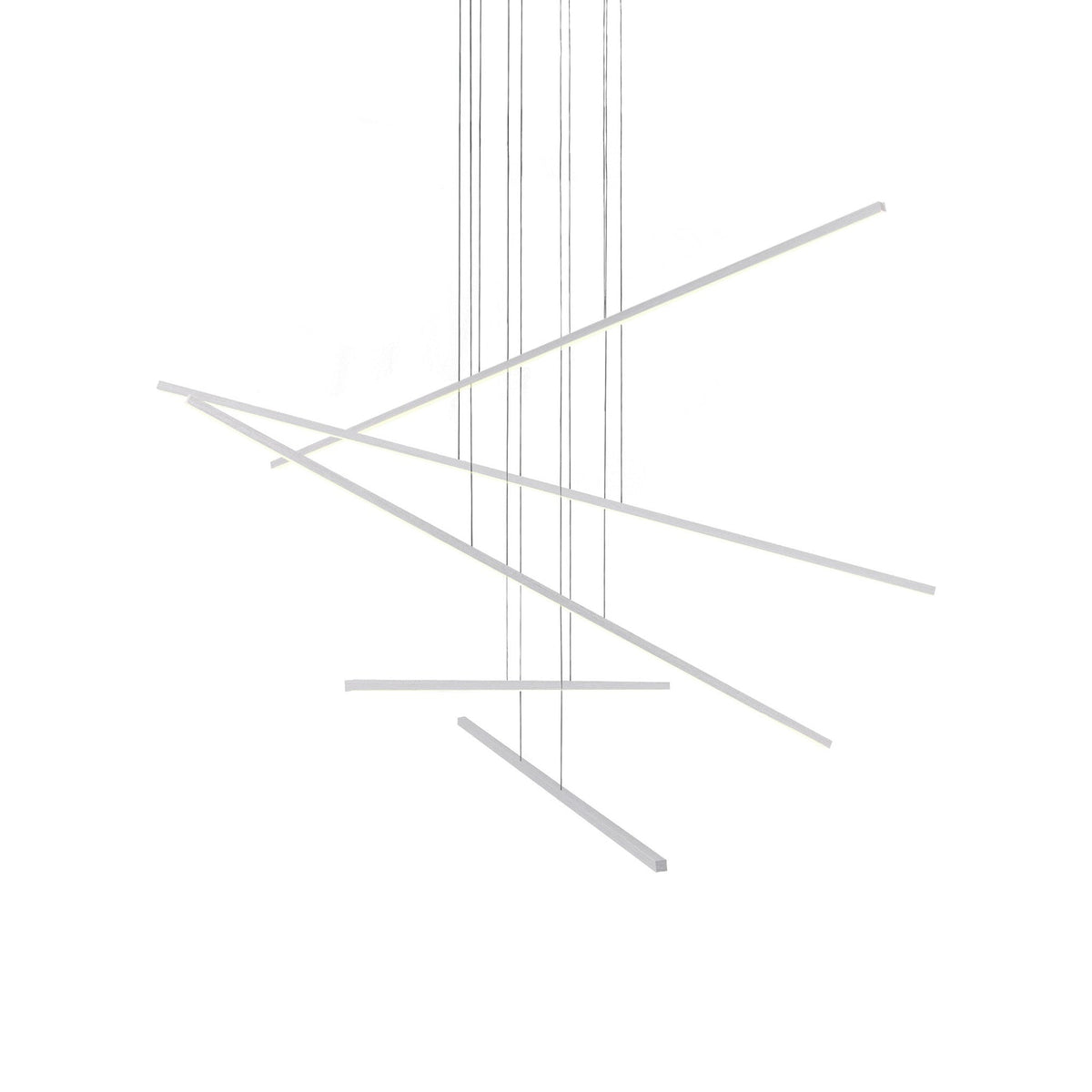Vega Minor LED Multi Light Pendant Light in Brushed Nickel (5-Bar).