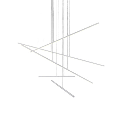 Vega Minor LED Multi Light Pendant Light in Brushed Nickel (5-Bar).