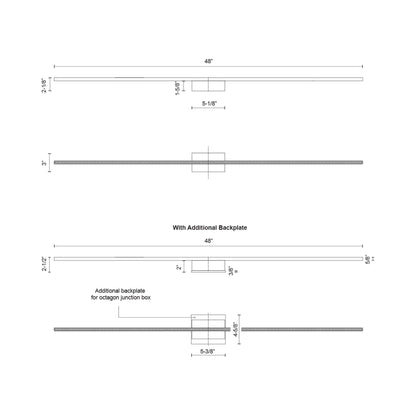 Vega Minor LED Wall Light - line drawing.