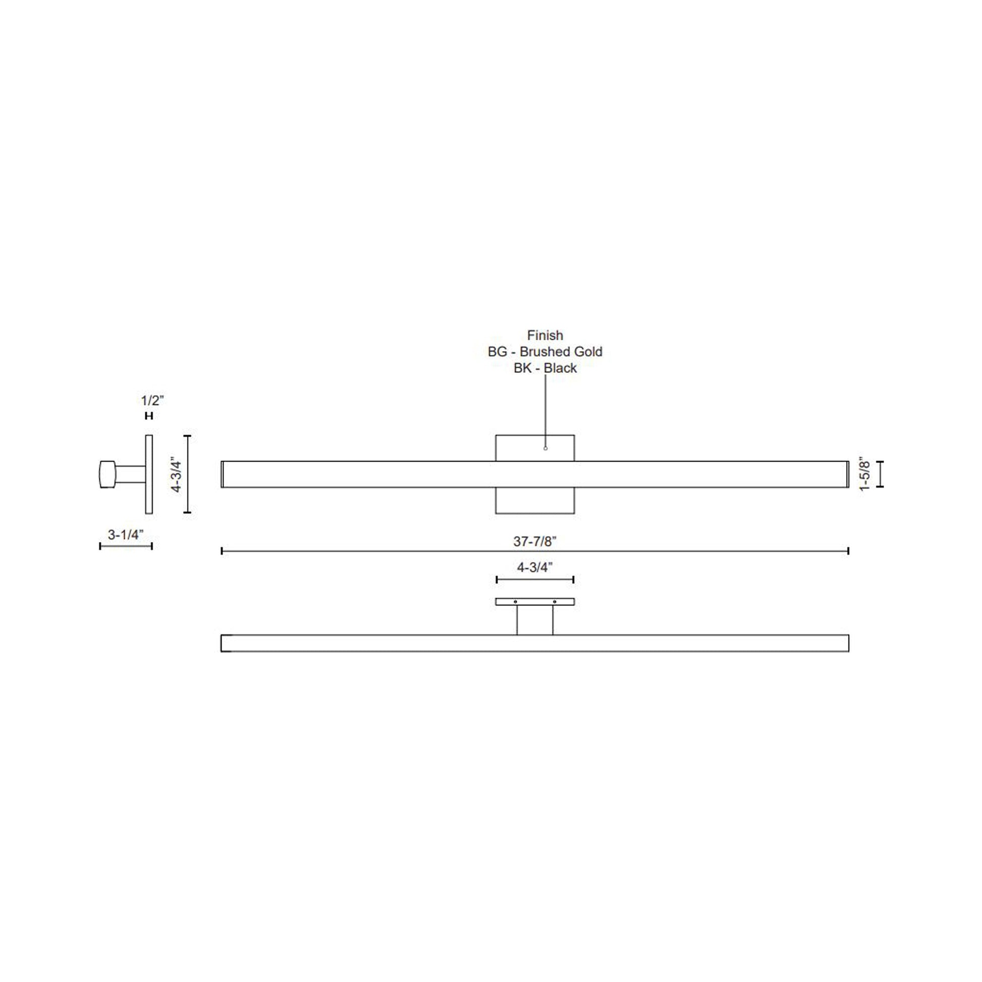 Vera LED Bath Vanity Light - line drawing.