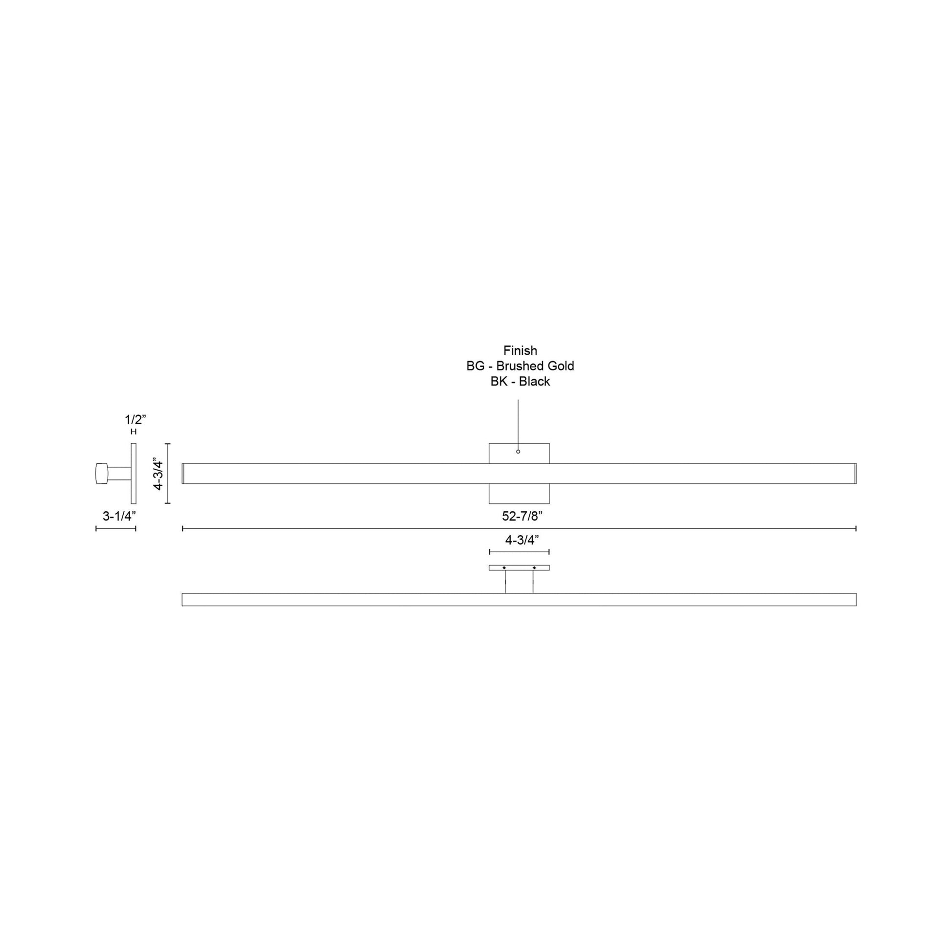 Vera LED Bath Vanity Light - line drawing.